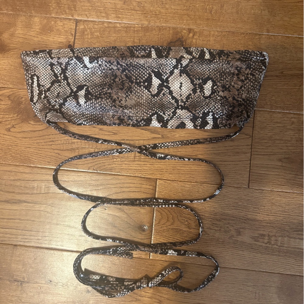 Snake Print Wrap around Tube Top - Size M